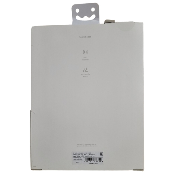 heyday Apple iPad Mini for 6", Stylus  Holder Black Saffiano Faux Tablet Case - Picture 2 of 9